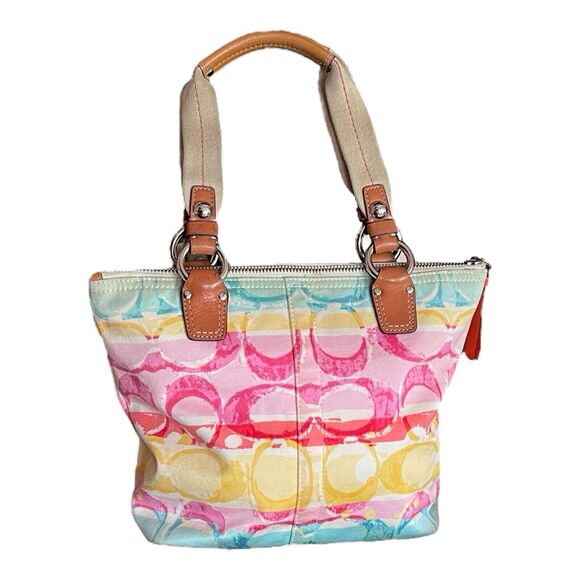 COACH 11755 Watercolor Scribble Mini Tote Hamptons Bag Pastel - Picture 3 of 11